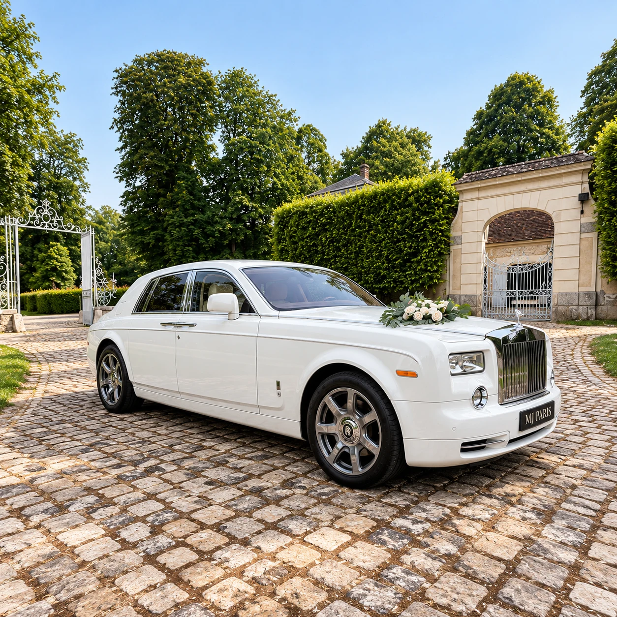 Rolls-Royce Phantom 1 — vue extérieure avec décoration de mariage