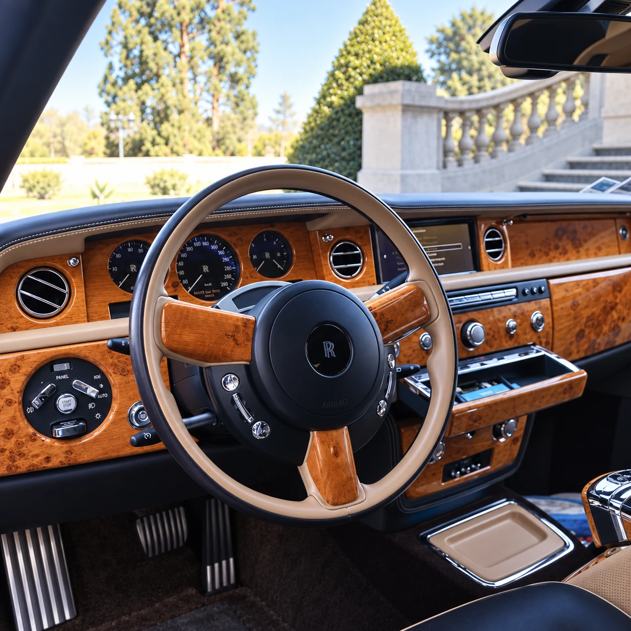 Rolls-Royce Phantom 2 — volant et tableau de bord