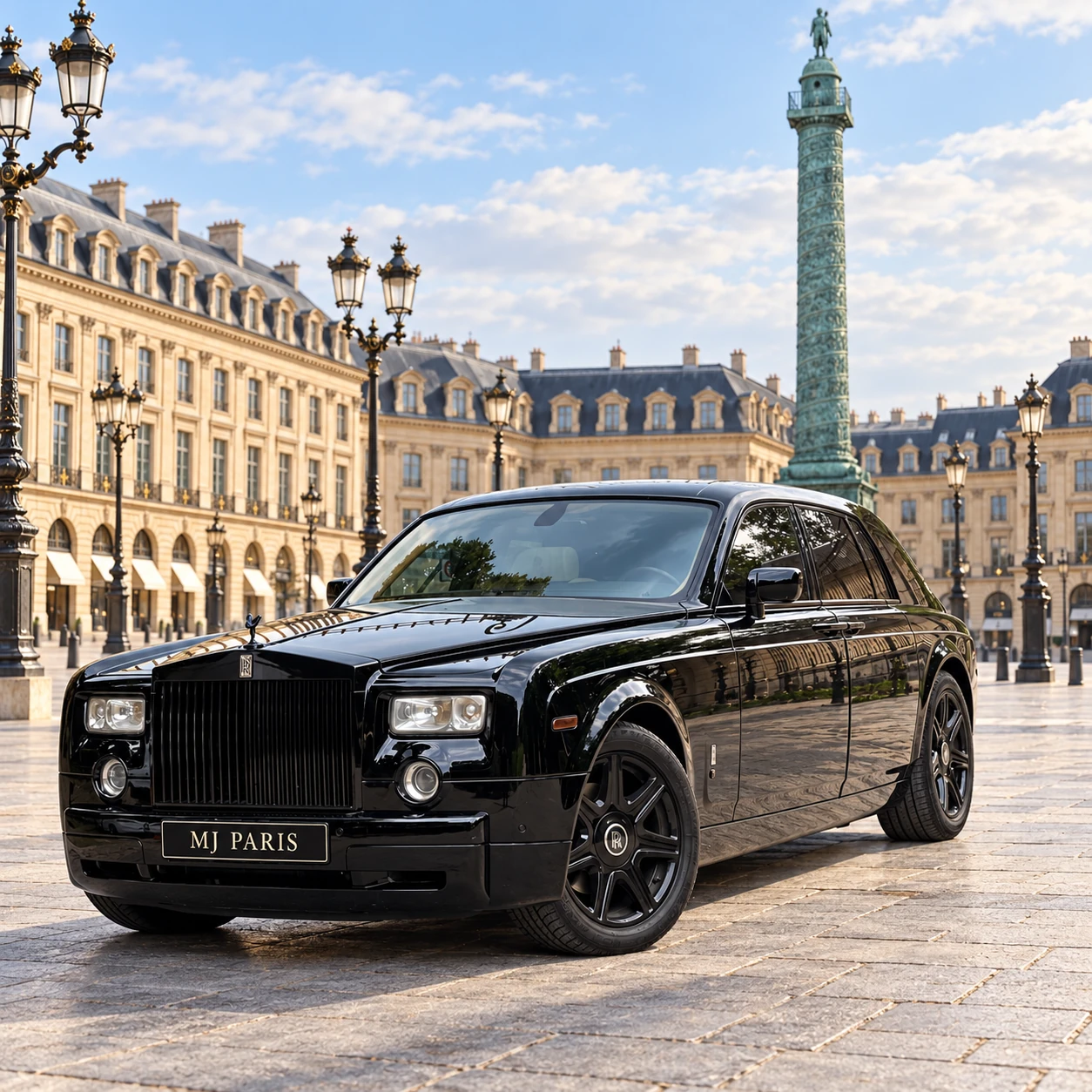 Rolls-Royce Phantom 1 noire à Paris